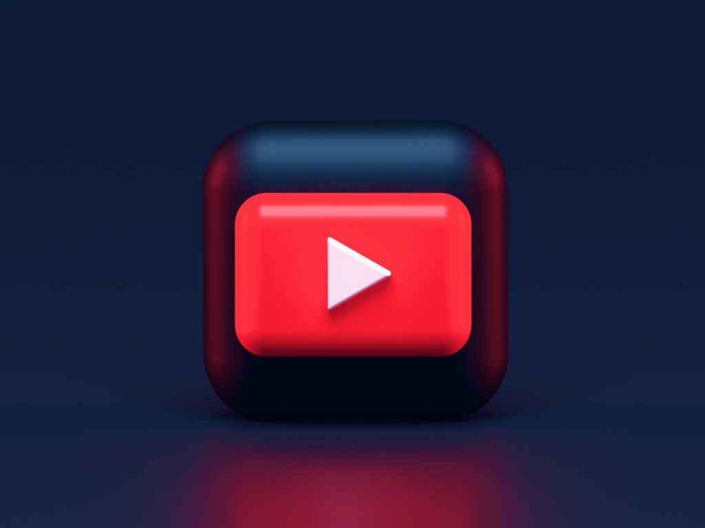 youtube logo on a 3d block