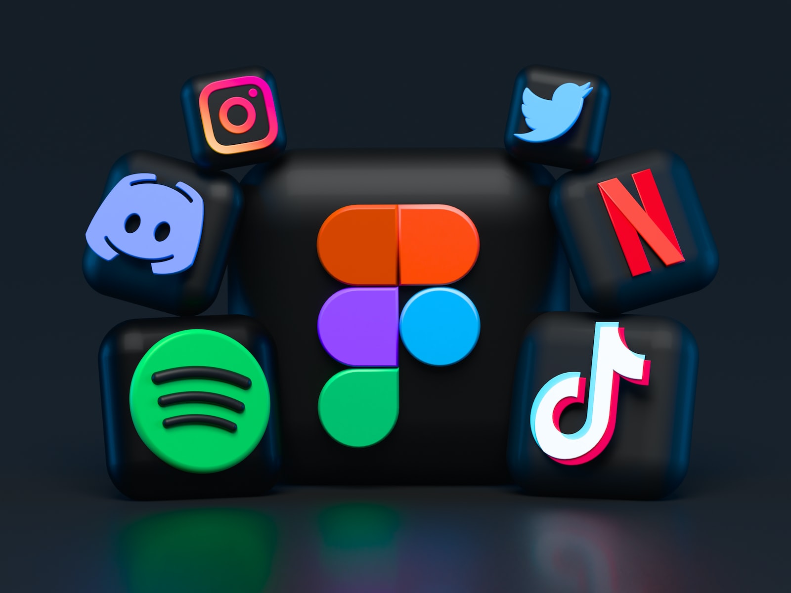 logos of spotify discord twitter instagram netflix and tiktok